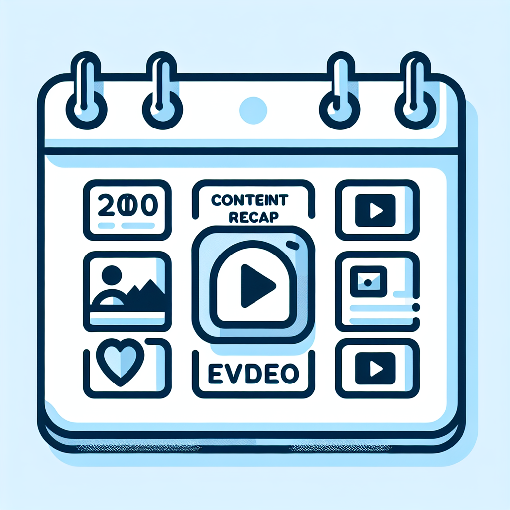 Calendar graphic with icons for videos, heart, and photos.