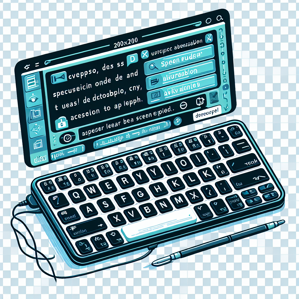 Laptop with floating screen above a keyboard on a transparent background.