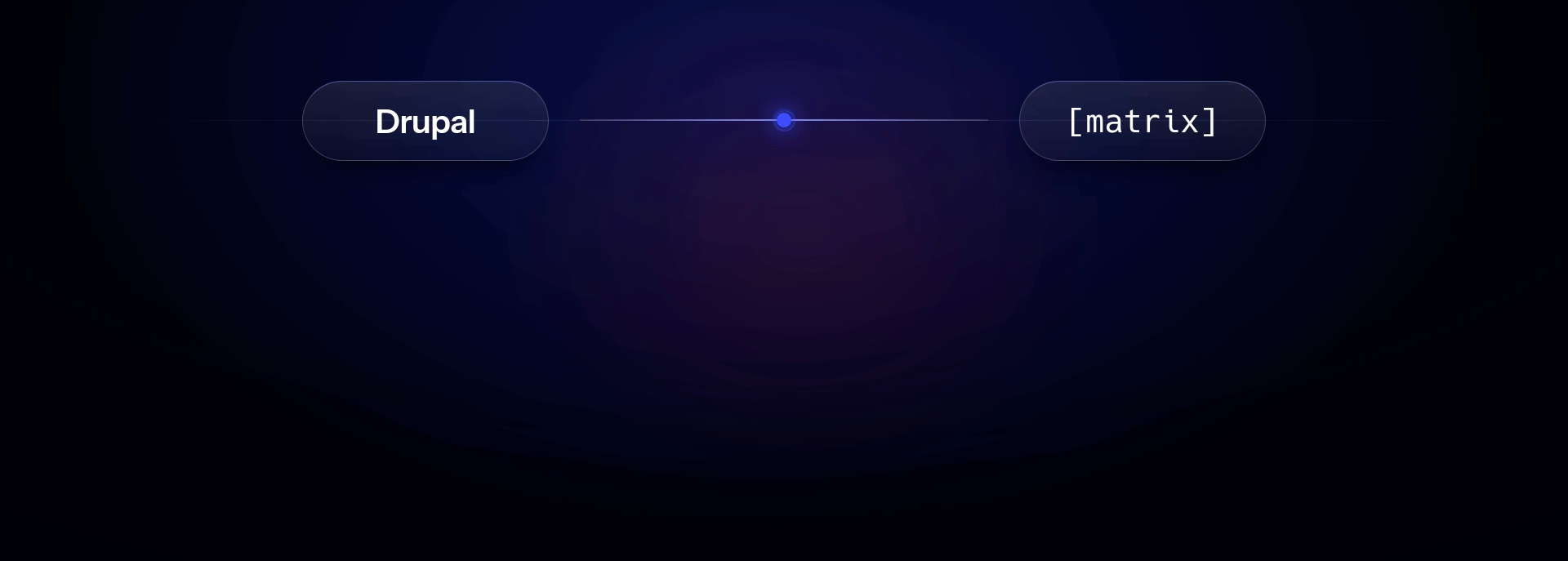 Dark banner graphic showing "Drupal" and "matrix" connected by a line.