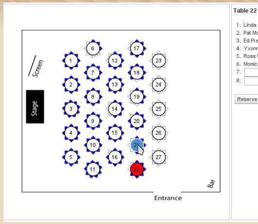 Seating selection tool