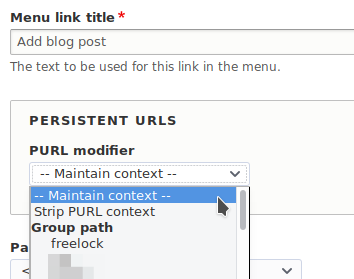 Maintain or strip Purl context in menu link