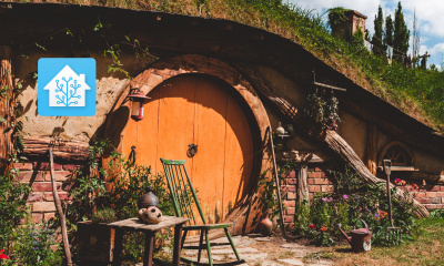 Hobbit House with Home Assistant Logo