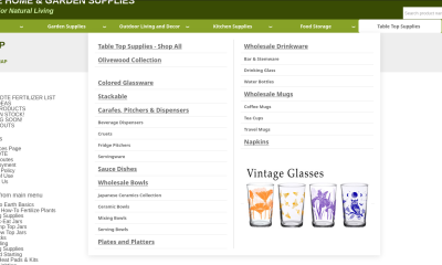 Multiple ways of navigating content -- dropdown "Megamenu", search, breadcrumbs, and a sitemap