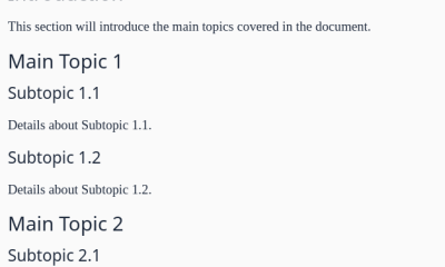 Properly nesting headings, from the H1 page title, to h2 section titles, and h3 subtopics