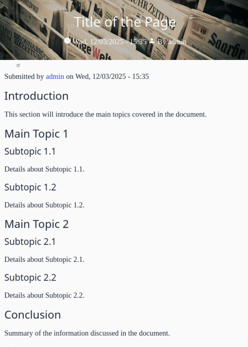 Properly nesting headings, from the H1 page title, to h2 section titles, and h3 subtopics