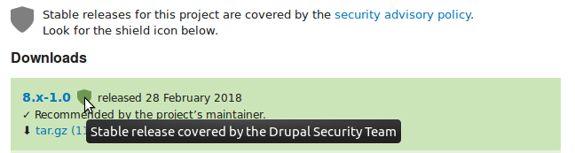 Drupal Security coverage shield